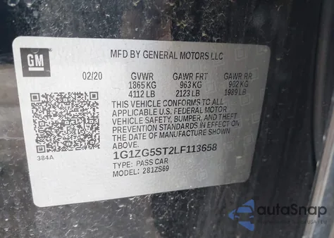 2020 Chevrolet Malibu Fwd Rs from USA, damaged, VIN 1G1ZG5ST2LF113658